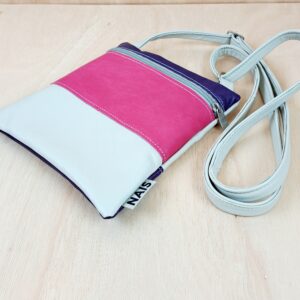 Leather bag roze blauw
