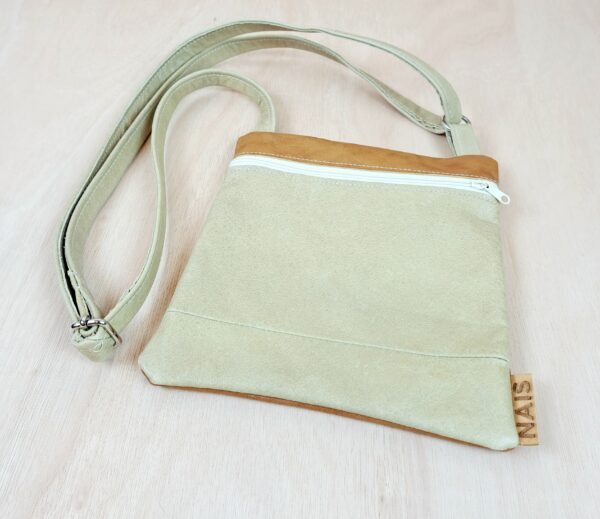 NAIS leather bag licht groen bruin